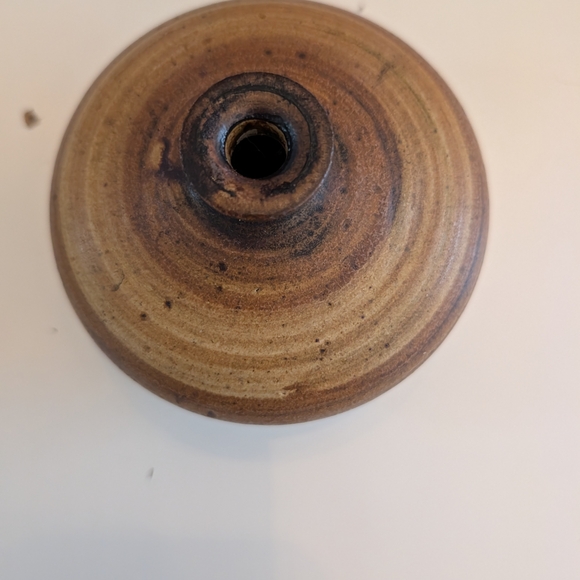MCM Danish Vintage Brown and Tan Studio Pottery Ceramic Vase Artist Signed - Picture 12 of 16